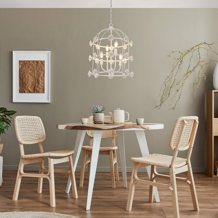 Arilen 4-Light White Chandelier