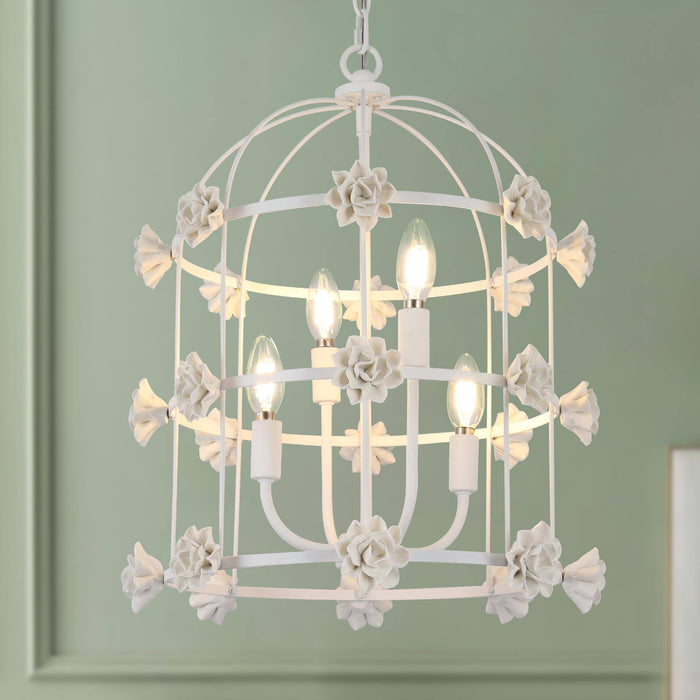 Arilen 4-Light White Chandelier