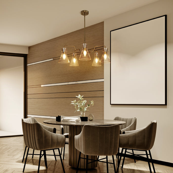 Mythrel 5-Light Brass Chandelier