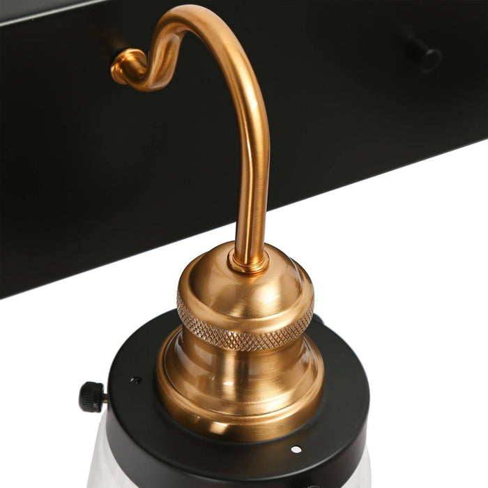 Curoen 4-Light Black and Brass Bathroom Vanity Light