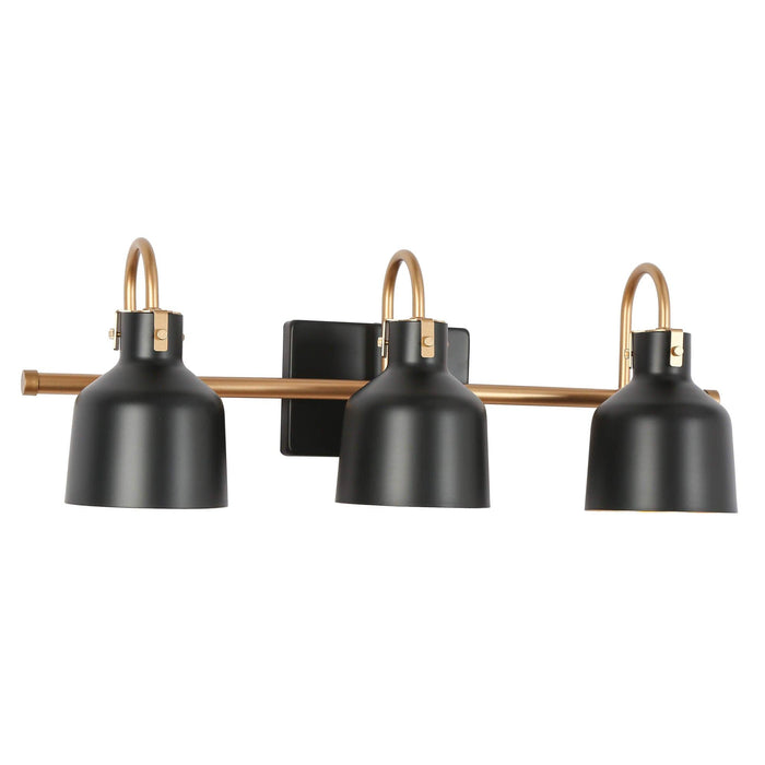 Bladpo 3-Light Black and Brass Bathroom Vanity Light