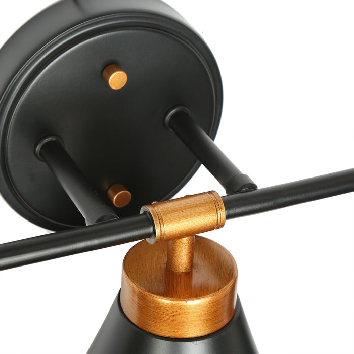 Tourma 3-Light Black and Gold Bathroom Vanity Light