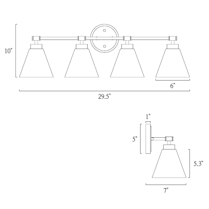 Tourma 4-Light Black and Gold Bathroom Vanity Light