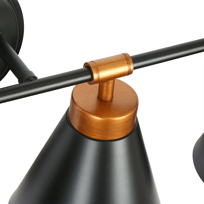 Tourma 4-Light Black and Gold Bathroom Vanity Light