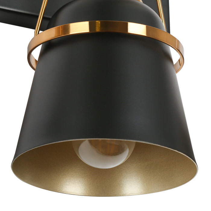 Alstro 3-Light Black and Brass Bathroom Vanity Light
