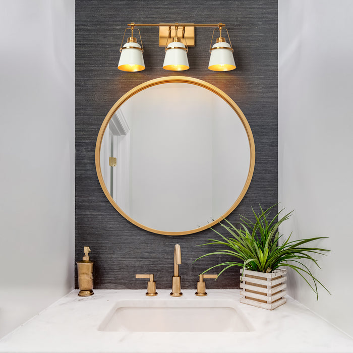 Veylian 3-Light Brass Bathroom Vanity Light