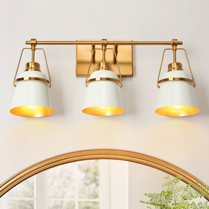 Veylian 3-Light Brass Bathroom Vanity Light