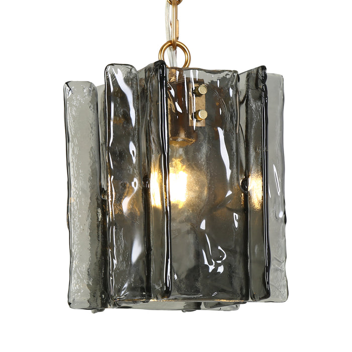 Echona 1-Light Gray and Gold Pendant Light