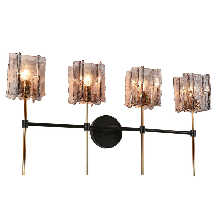 Echona 4-Light Black and Brass Bathroom Vanity Light