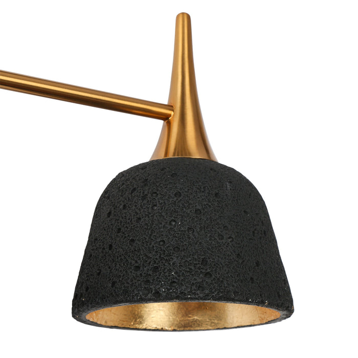 Contia 2-Light Black and Brass Bathroom Vanity Light