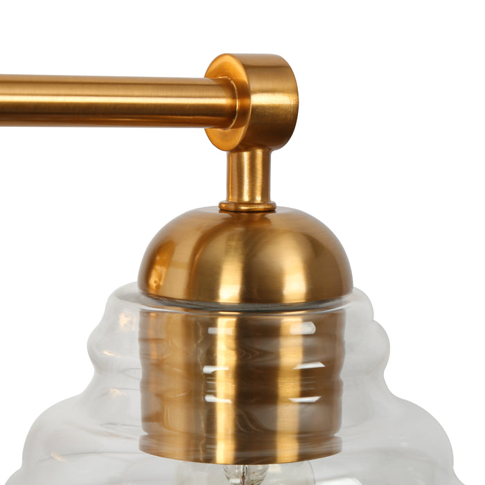 Hydret 2-Light Brass Bathroom Vanity Light