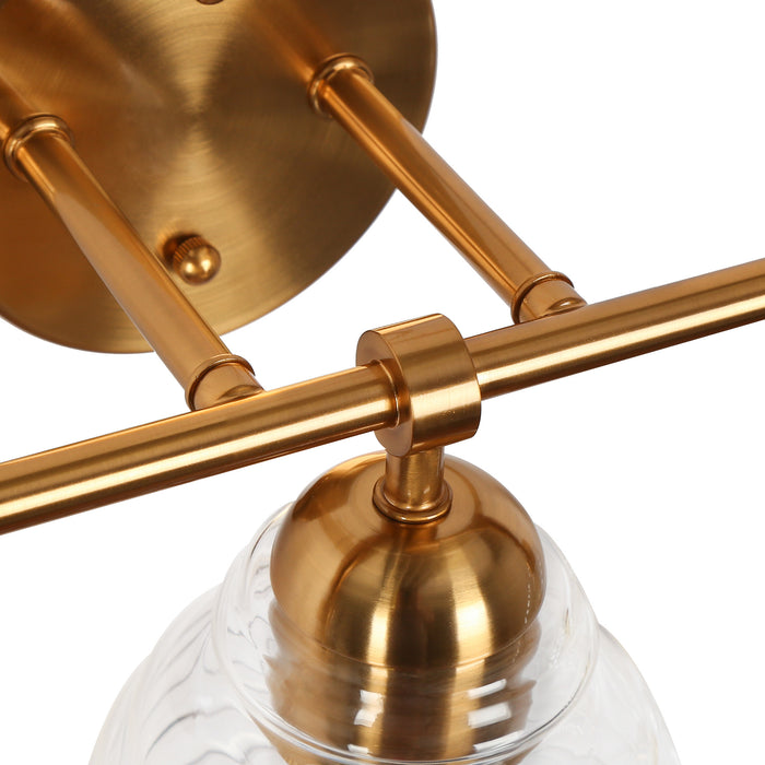 Hydret 3-Light Brass Bathroom Vanity Light