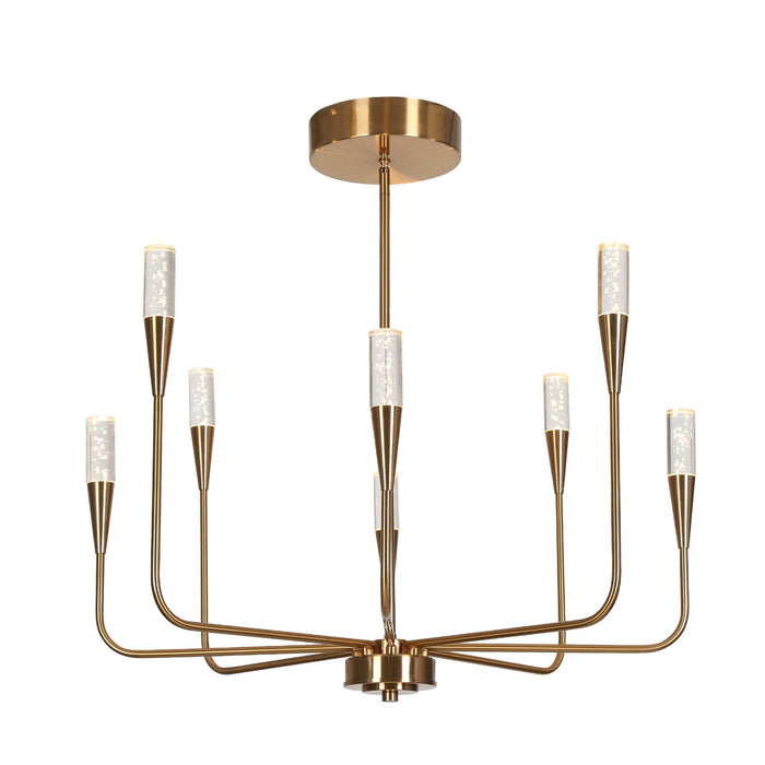 8-Light LED Brass Gold Chandeliers - Belles Lighting