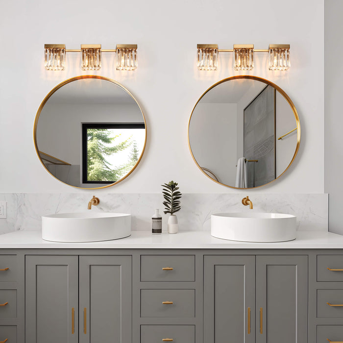 Labrite 3-Light Brass Bathroom Vanity Light