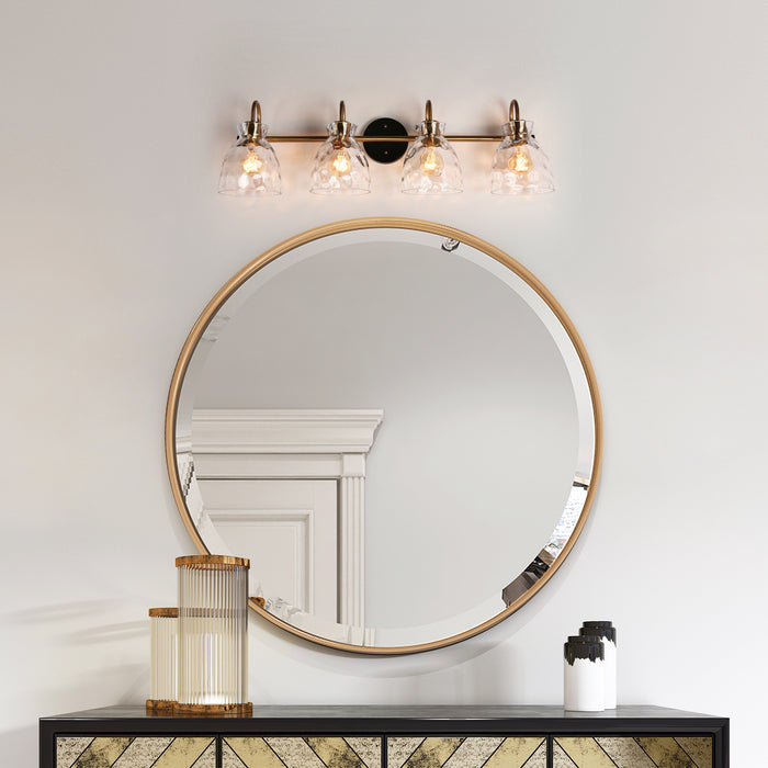 Ravilen 4-Light Black and Brass Bathroom Vanity Light