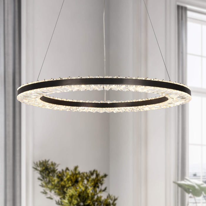 Oviane 1-Light LED Black Chandelier