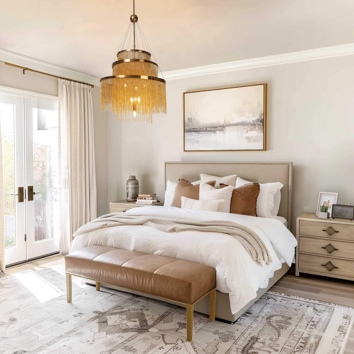 Aliren 7-Light Brass Chain Chandelier