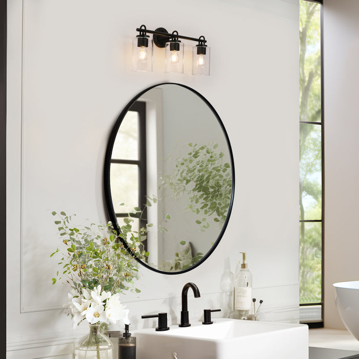 Natures 3-Light Black Bathroom Vanity Light