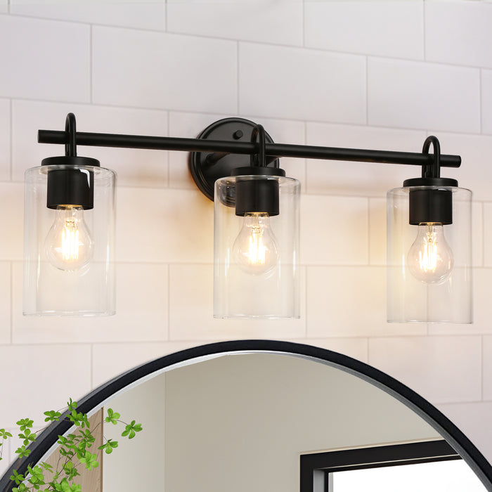 Natures 3-Light Black Bathroom Vanity Light