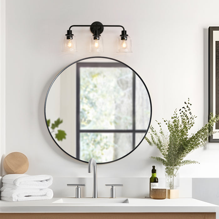 Morrisa 3-Light Black Bathroom Vanity Light