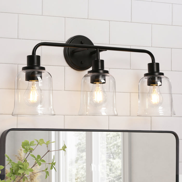 Morrisa 3-Light Black Bathroom Vanity Light