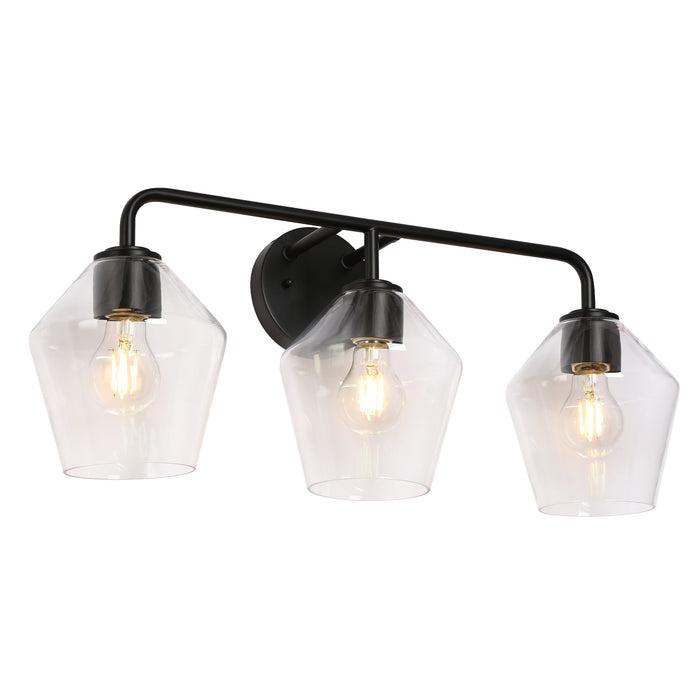 Zorelyn 3-Light Black Bathroom Vanity Light