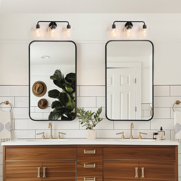 Zorelyn 3-Light Black Bathroom Vanity Light