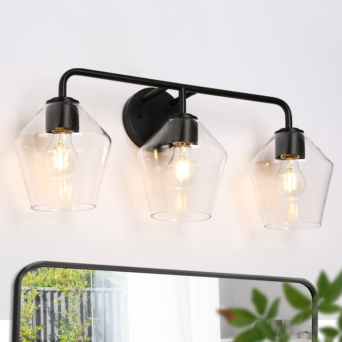 Zorelyn 3-Light Black Bathroom Vanity Light