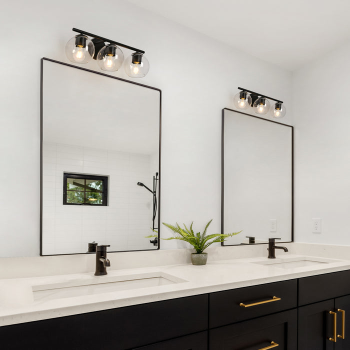 Rivolen 3-Light Black Bathroom Vanity Light