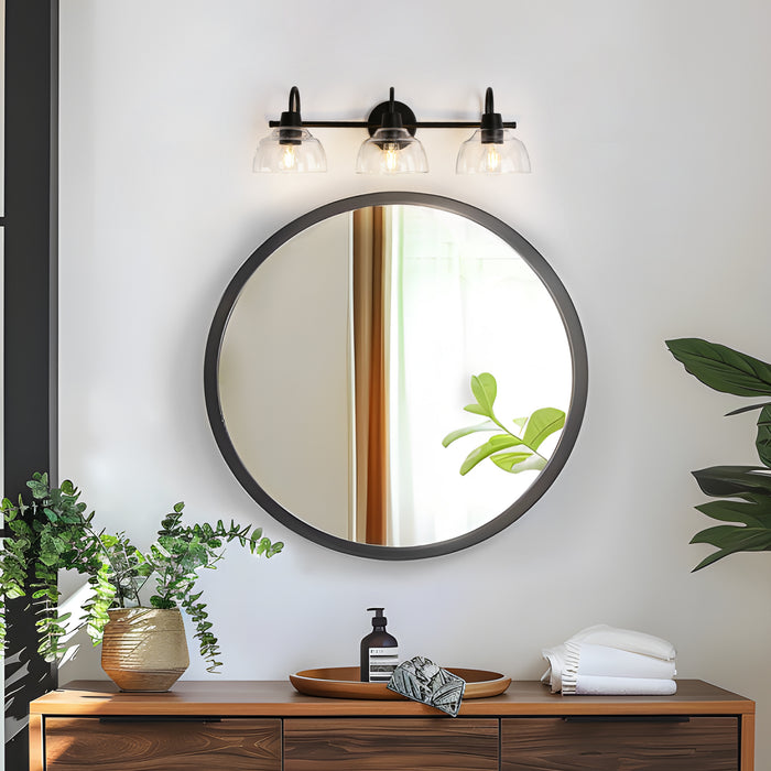 Eldavon 3-Light Black Bathroom Vanity Light