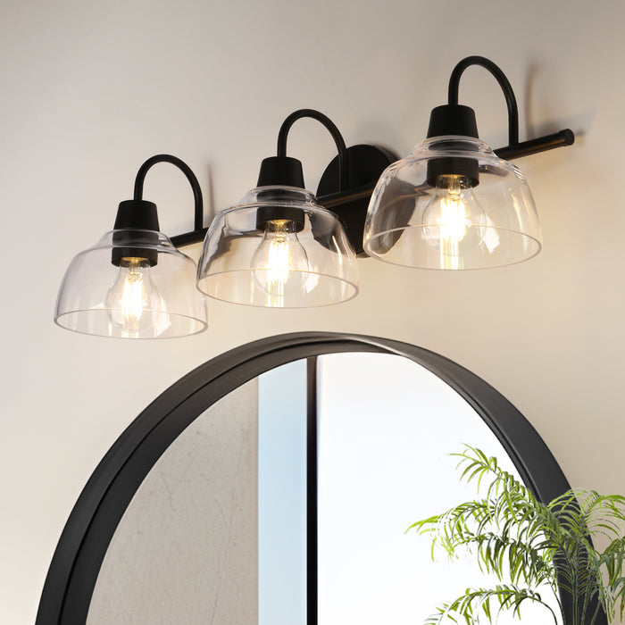 Eldavon 3-Light Black Bathroom Vanity Light