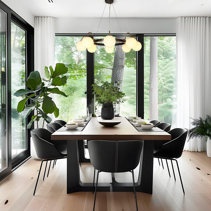 Aladari 8-Light Black and Brass Chandelier