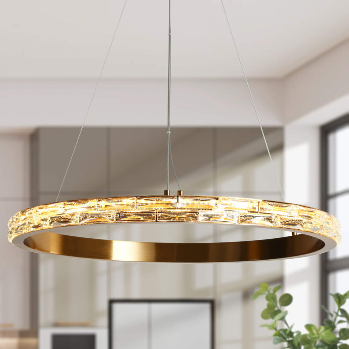 Sledeif 1-Light LED Brass Chandelier