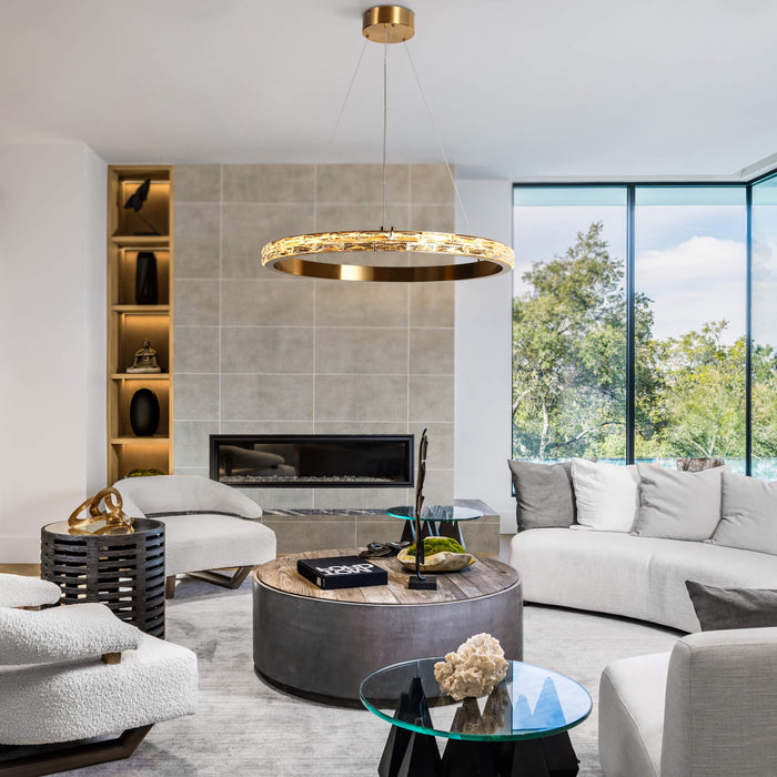 Sledeif 1-Light LED Brass Chandelier