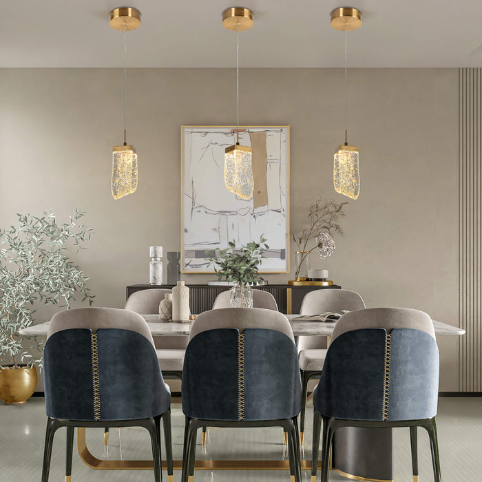 Velanya 1-Light LED Brass Pendant Light