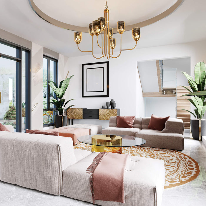 Euniect 8-Light Brass Chandelier