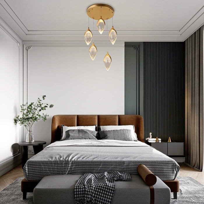 Seravyn 5-Light LED Gold Chandelier