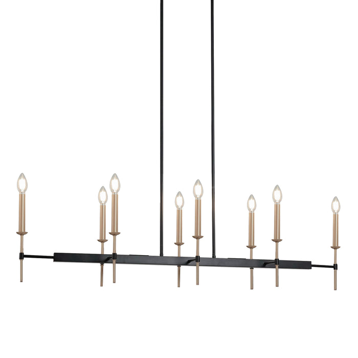 Ravirea 8-Light Black and Gold Metal Island Light