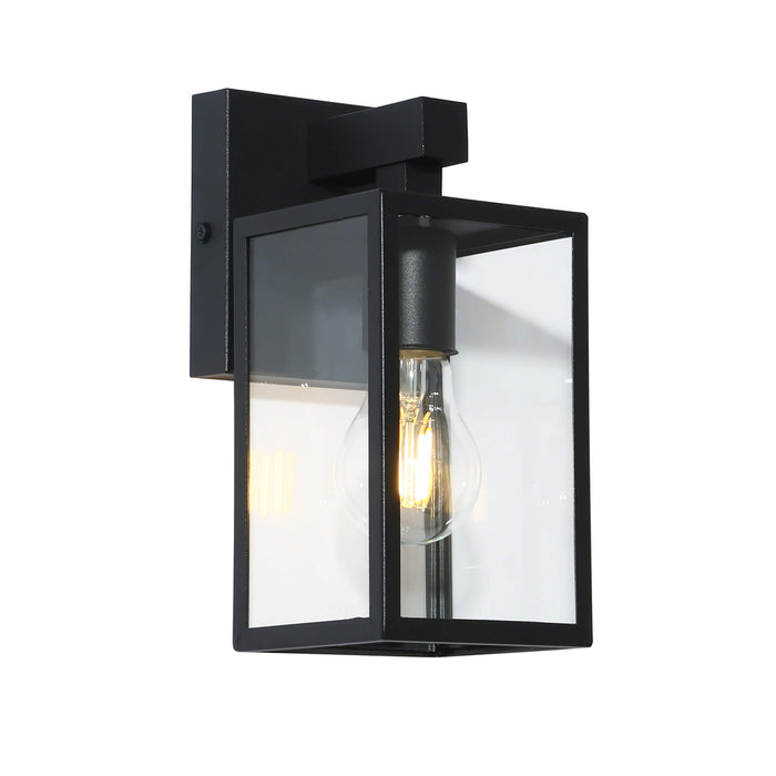 Virell 1-Light Textured Black Outdoor Wall Light