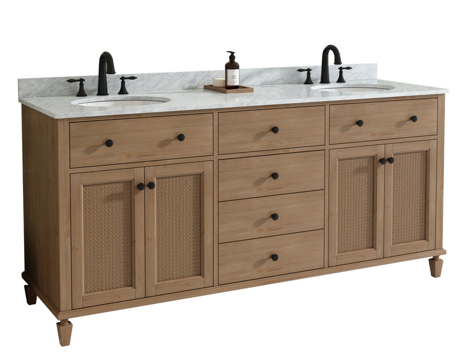 Annie 72" Weather Fir Double Bathroom Vanity