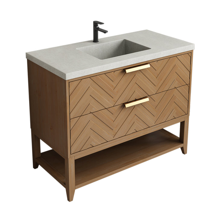 Savannah 42" Freestanding Bathroom Vanity with Gray Sink