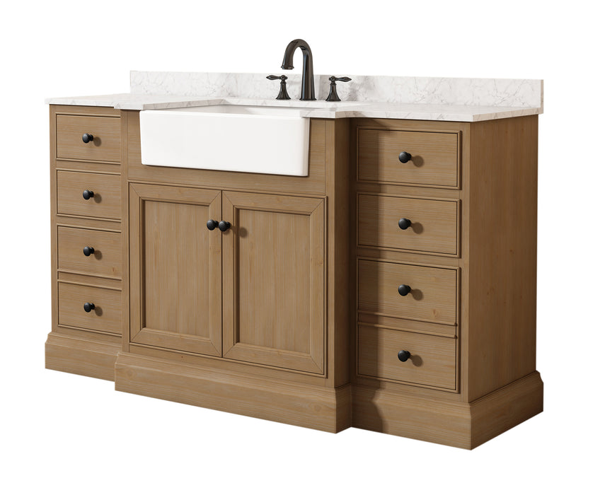 Kelly 60" Single Bathroom Vanity with Marble Top