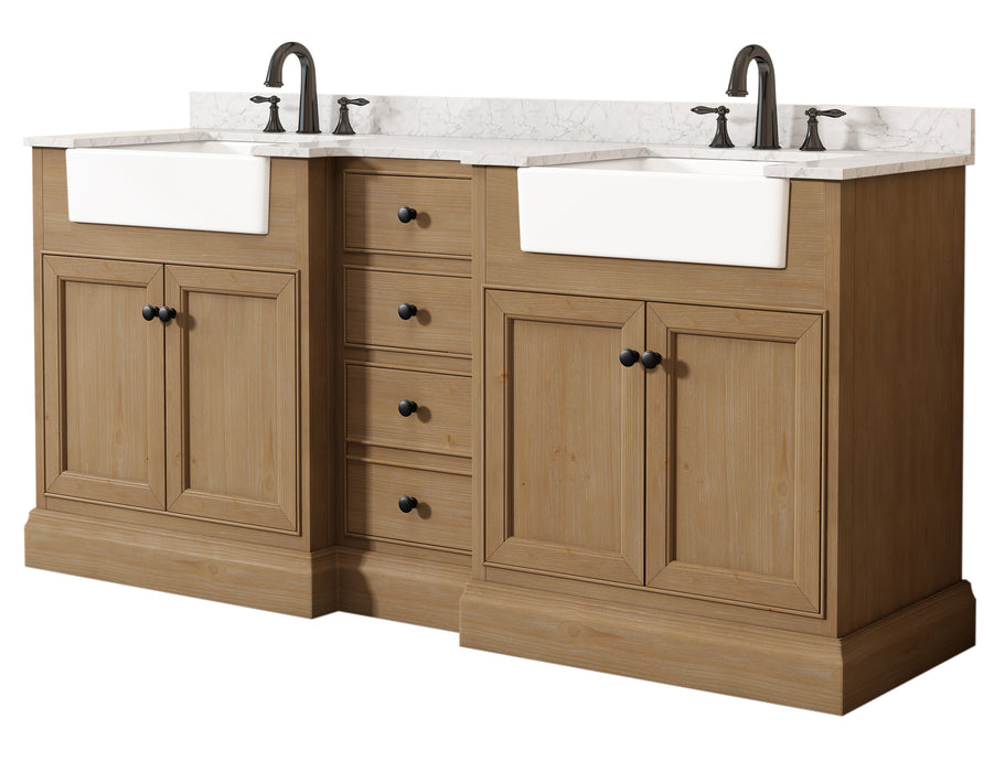 Kelly 72" Double Bathroom Vanity with Marble Top