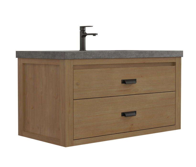 Kane 36" Rustic Bathroom Vanity, Single Gray Sink