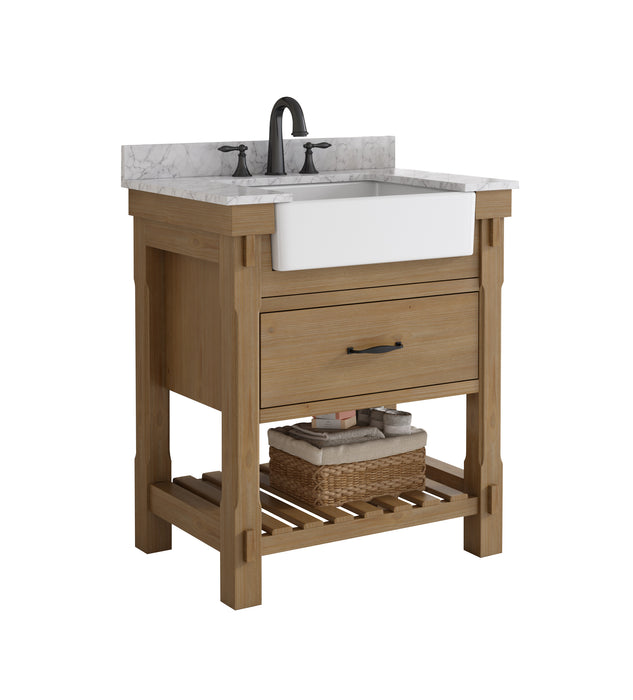 Mina 30" Farmhouse Bathroom Vanity, Backsplash Included