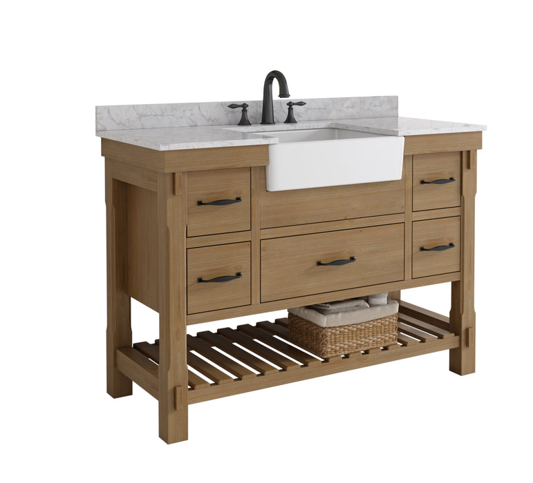 Mina 48" Farmhouse Bathroom Vanity, Backsplash Included
