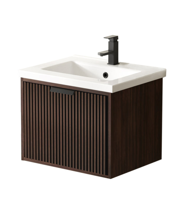 San Diego 24" Dark Walnut Wall Mount Bathroom Vanity