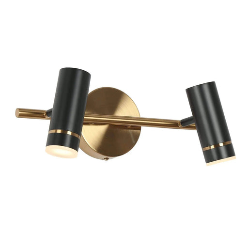 Floeice 2-Light Black and Brass LED Vanity Light