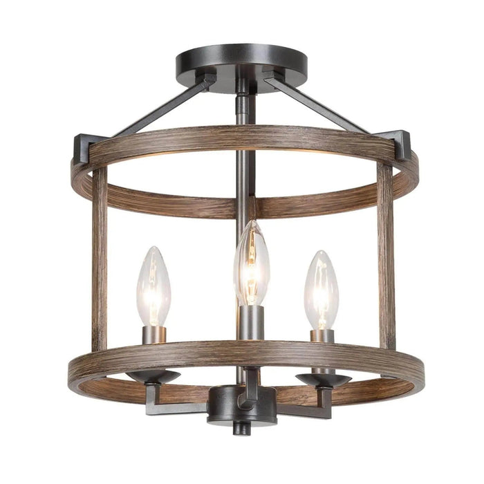 Alexis Drum Semi 3-Light Flush Mount