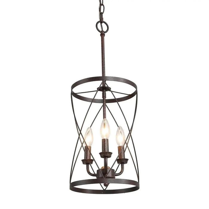 Timothy Aged Iron Cylindrical Chandelier